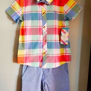 Tommy Bahama kids boys 3 piece short set.